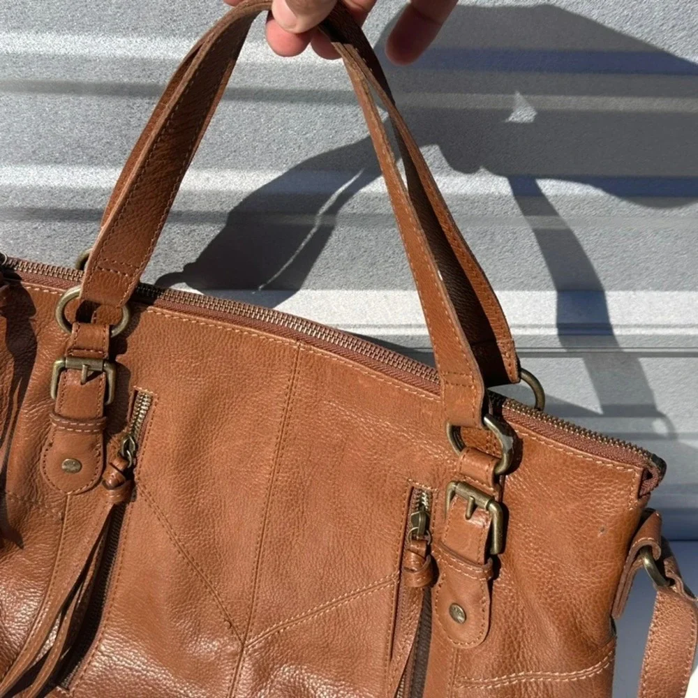 Frye Leather Purse Satchel Cognac Brown Leather Crossbody Bag 13
